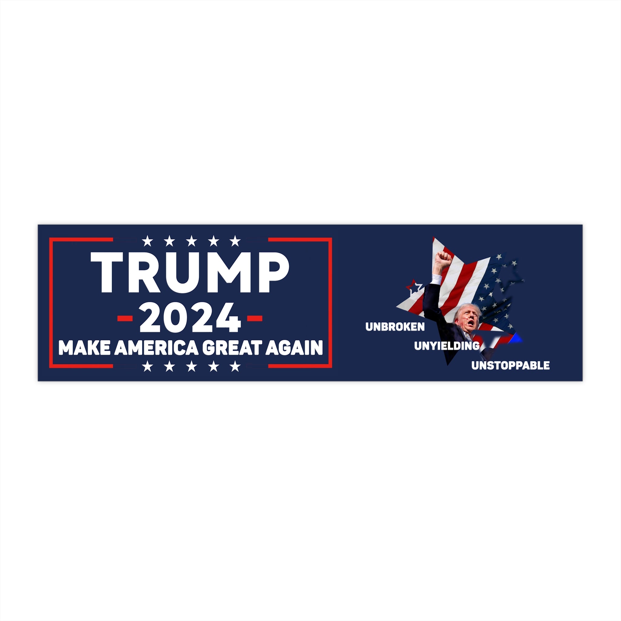 Trump 2024 Bumper Sticker - Make America Great Again - Durable Vinyl, Indoor/Outdoor Use