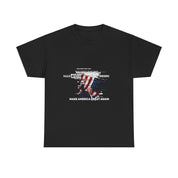 Trump 2024 Unisex Heavy Cotton Tee - Patriotic Republican, Make America Great Again Text Portrait