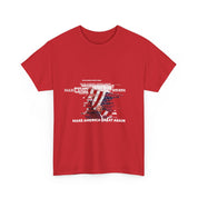 Trump 2024 Unisex Heavy Cotton Tee - Patriotic Republican, Make America Great Again Text Portrait