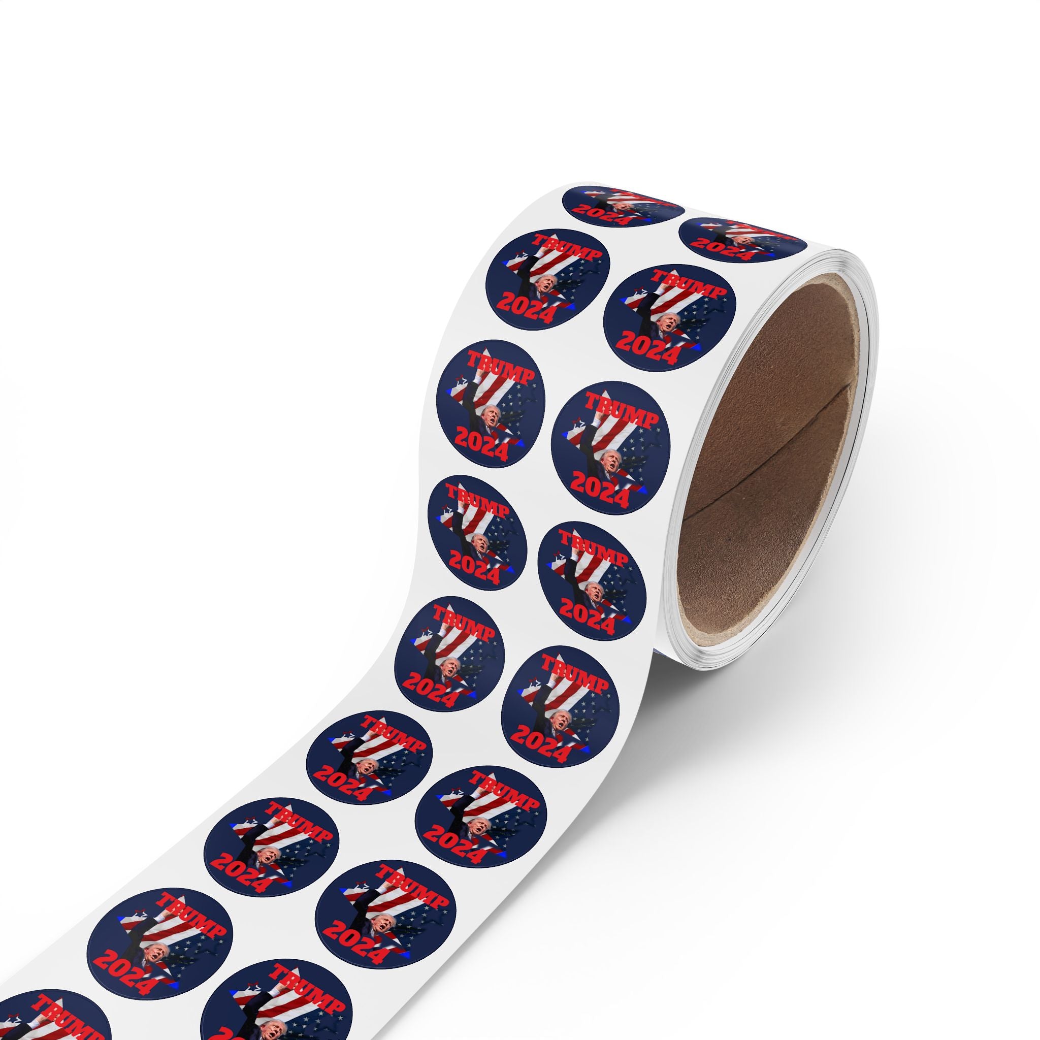 Round Sticker Label Rolls - Weather Proof Republican Party Trump 2024