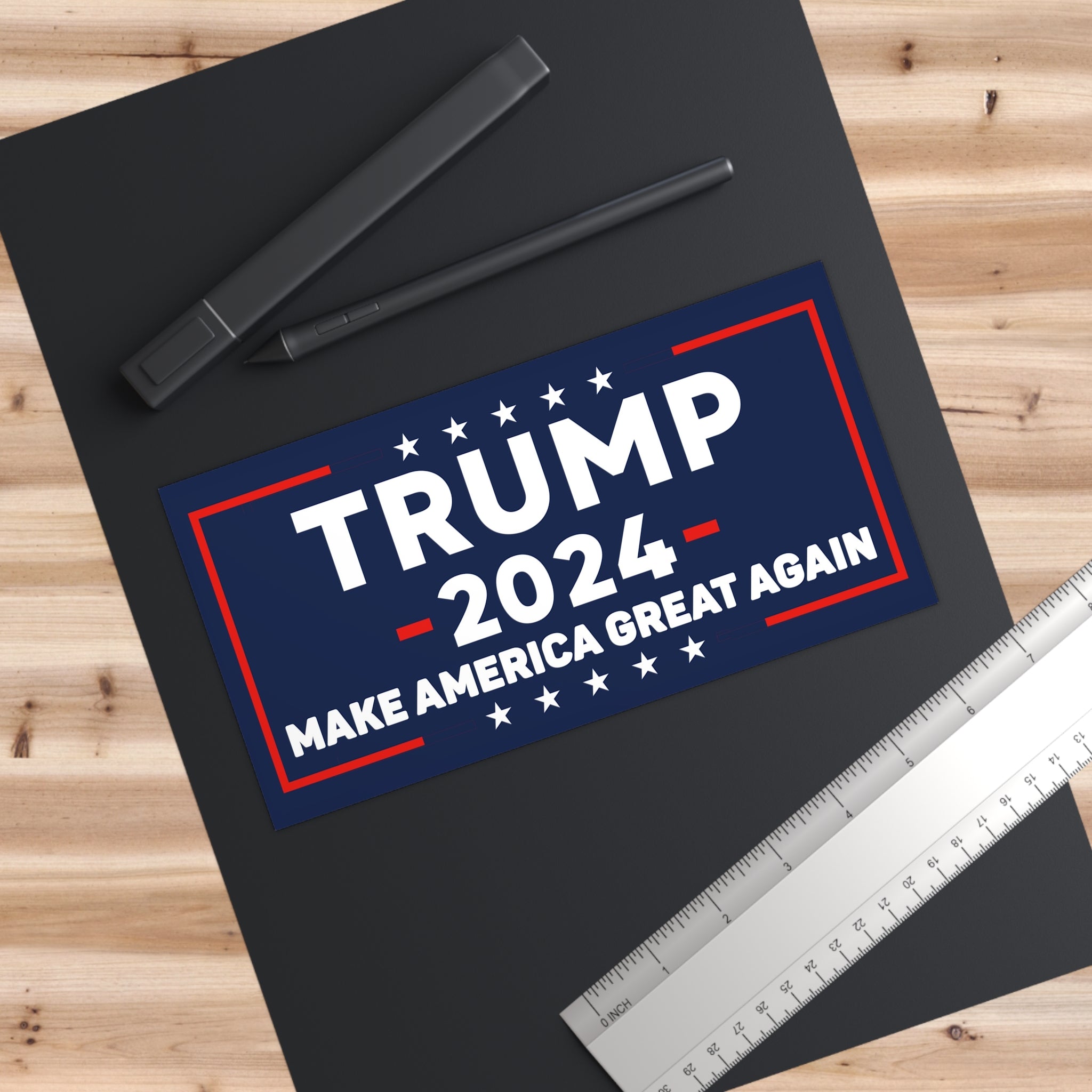 Trump 2024 Bumper Sticker - Make America Great Again - Durable Vinyl, Indoor/Outdoor Use