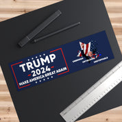 Trump 2024 Bumper Sticker - Make America Great Again - Durable Vinyl, Indoor/Outdoor Use