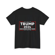 Trump 2024 Unisex Heavy Cotton Tee - Patriotic Republican, Trump 2024 Patriotic Flag