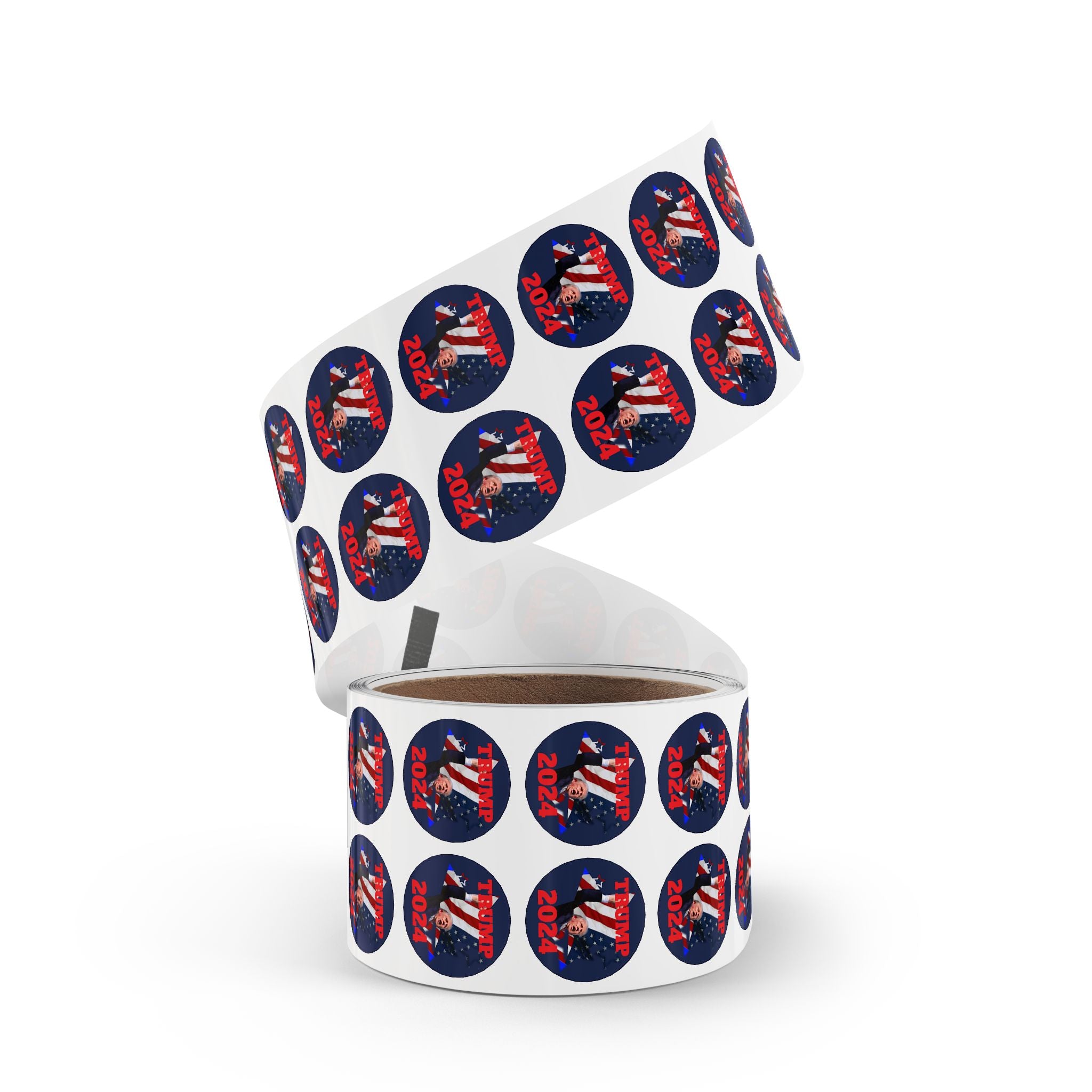 Round Sticker Label Rolls - Weather Proof Republican Party Trump 2024